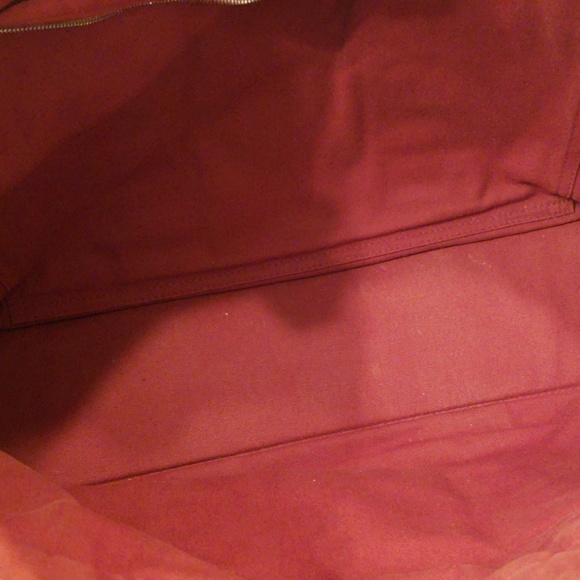 Hermes Burgundy Canvas Tote Bag - Picture 7 of 8